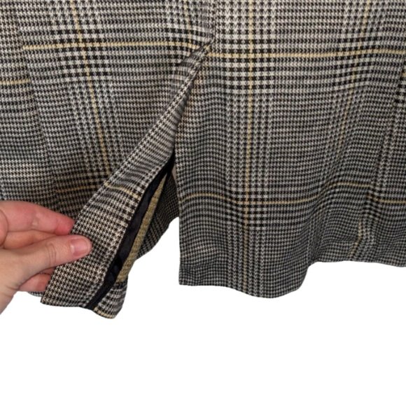 Love Tree Vest M Women's Gray Plaid Sleeveless D Ring Belt Tie Collared Preppy - Picture 6 of 8